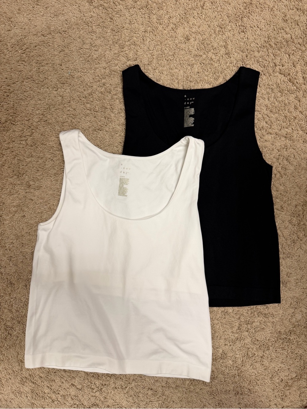a new day Black & White Scoop Neck Tank Top Set